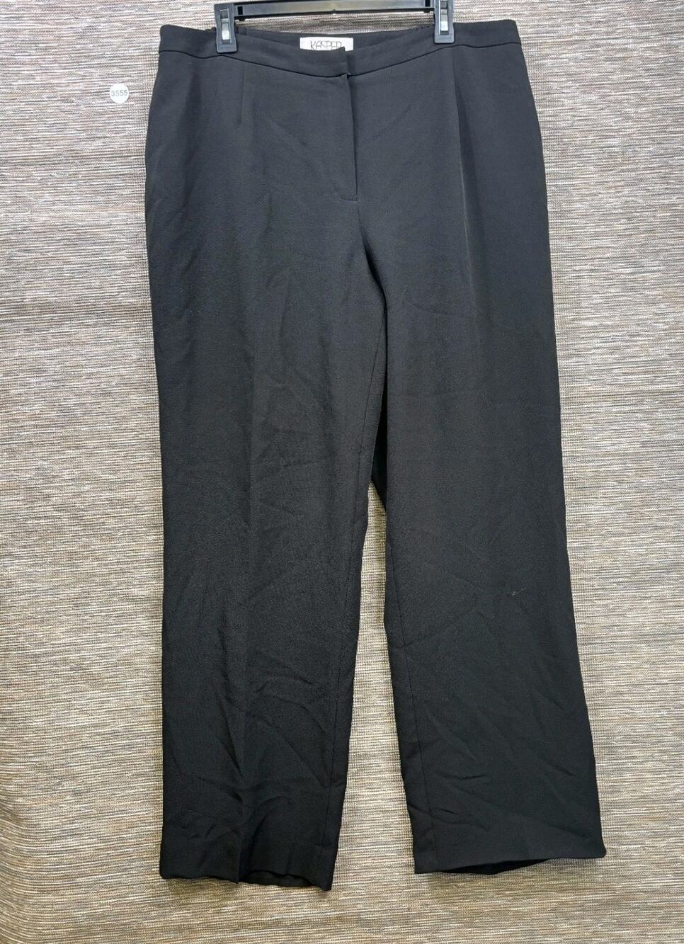 Kasper Kate Fit Dress Pants Womens Size 16W Black Straight Leg High-Rise Stretch